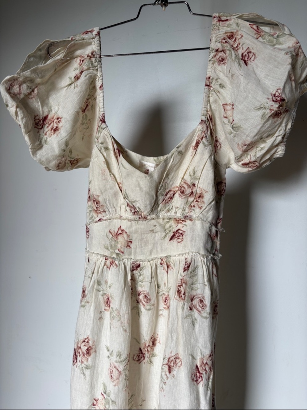 LoveShackFancy Angie Dress Dream Cream Maxi Dress with Vintage Rose Print 🥀 - Picture 8 of 12
